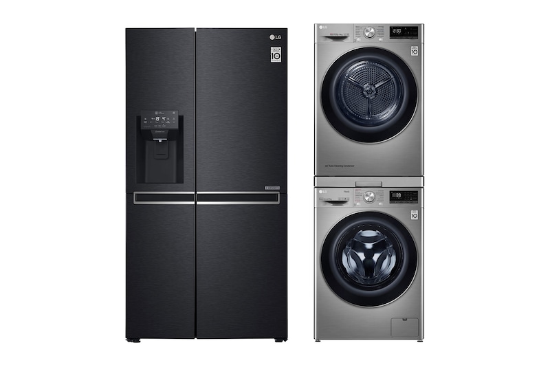 LG BALÍČEK BLACK | Pračka F4WV909P2TE + Sušička RC91V9EV2Q + Výsuvný mezikus + Chladnička GSL761MCZZ, BLACK2