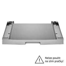 Mezikus pro pračky LG s hloubkou 55 - 65 cm | DSKSS | Spojovací díl pro pračku a sušičku s výsuvem | Stříbrná