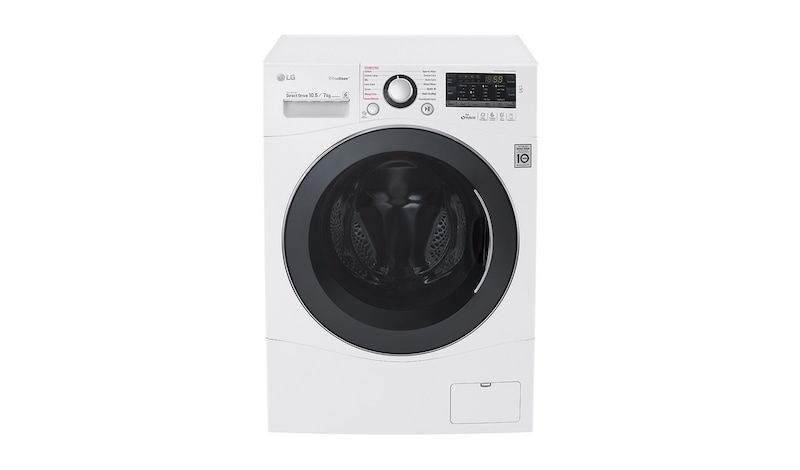 LG 10,5 kg pračka / 7 kg sušička , 1400 ot./min, Combo, 6 Motion DD, 14 programů, 15 přídavných možností, 8 možností sušení, F104A8JDH2N