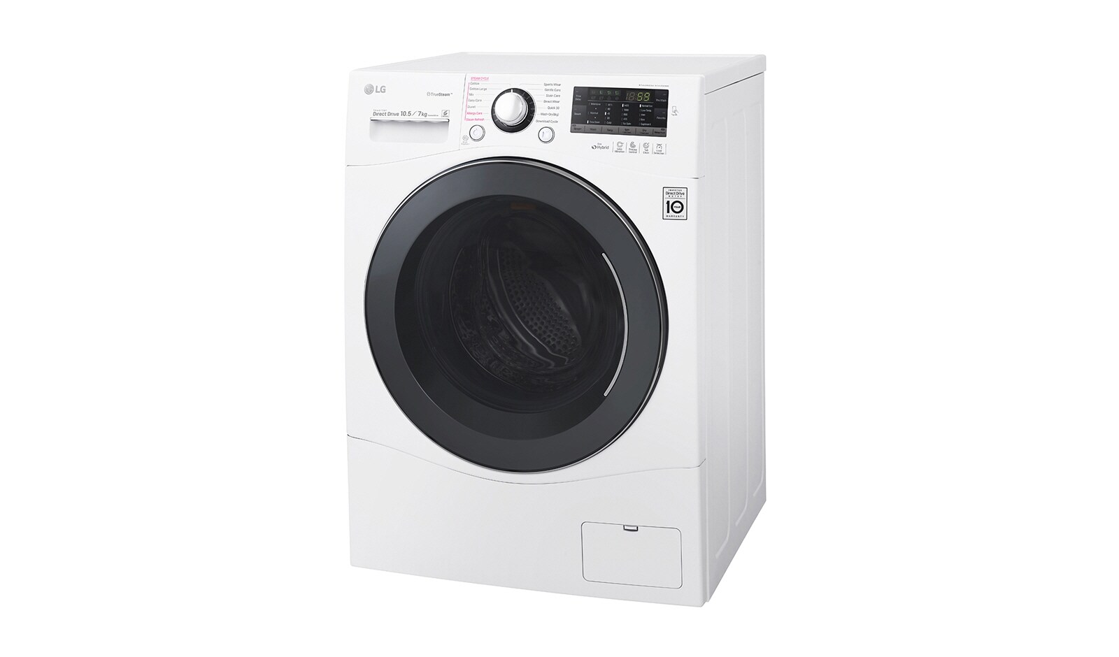LG 10,5 kg pračka / 7 kg sušička , 1400 ot./min, Combo, 6 Motion DD, 14 programů, 15 přídavných možností, 8 možností sušení, F104A8JDH2N