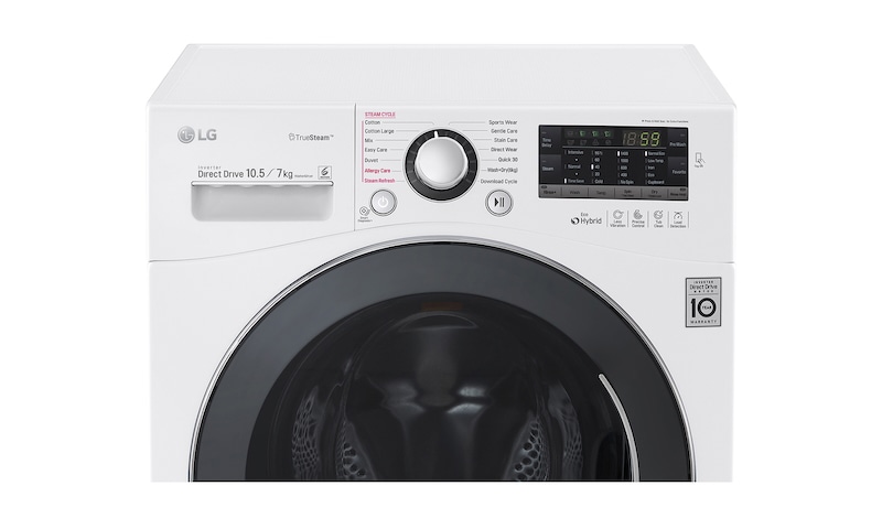 LG 10,5 kg pračka / 7 kg sušička , 1400 ot./min, Combo, 6 Motion DD, 14 programů, 15 přídavných možností, 8 možností sušení, F104A8JDH2N