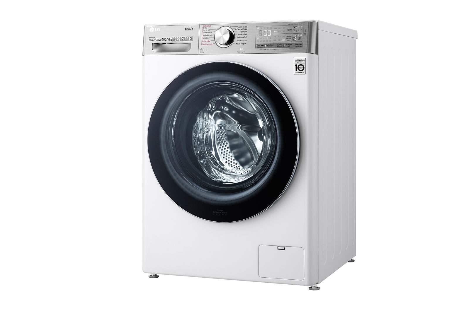 LG 10,5 kg parní pračka / 7 kg sušička, Direct Drive™ motor, AI DD™ - optimální volba pracích pohybů, parní péče Steam™, TurboWash™360°, LG ThinQ + Wifi, F104DV9RD2E
