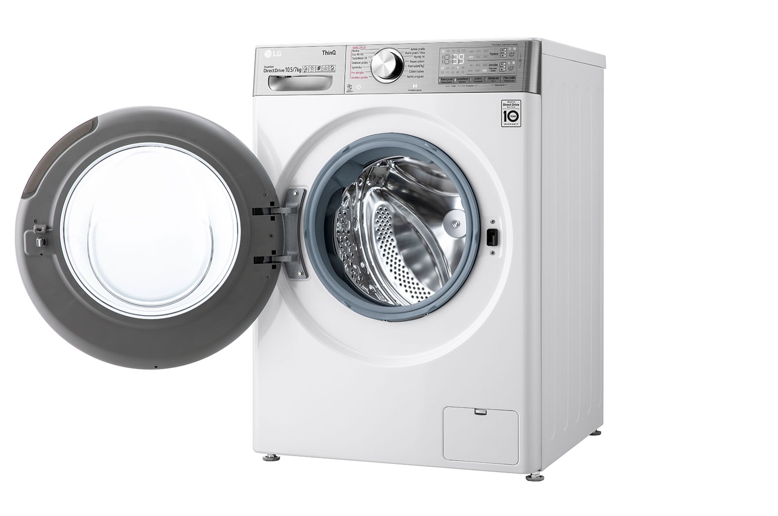 LG 10,5 kg parní pračka / 7 kg sušička, Direct Drive™ motor, AI DD™ - optimální volba pracích pohybů, parní péče Steam™, TurboWash™360°, LG ThinQ + Wifi, F104DV9RD2E