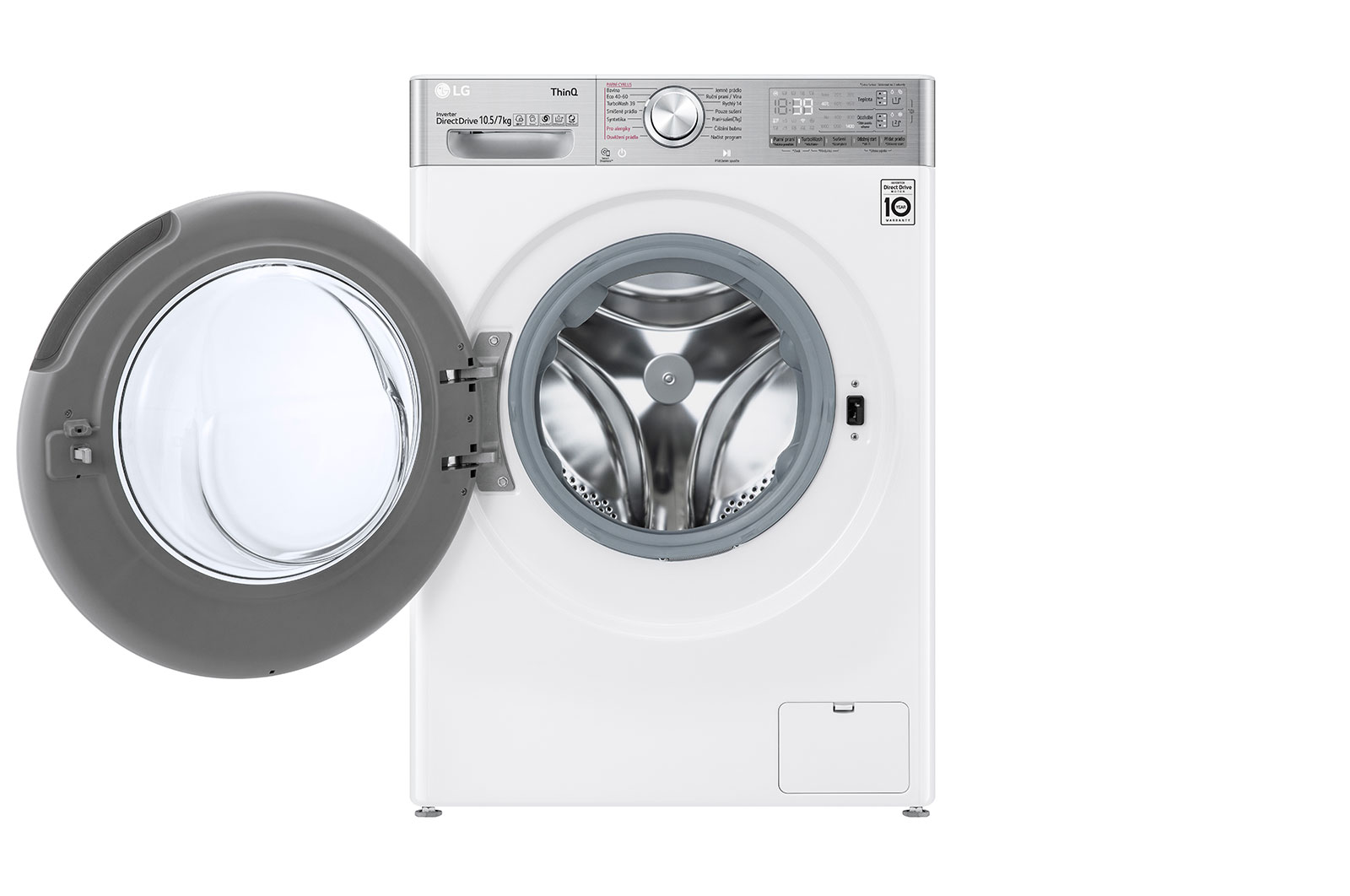 LG 10,5 kg parní pračka / 7 kg sušička, Direct Drive™ motor, AI DD™ - optimální volba pracích pohybů, parní péče Steam™, TurboWash™360°, LG ThinQ + Wifi, F104DV9RD2E