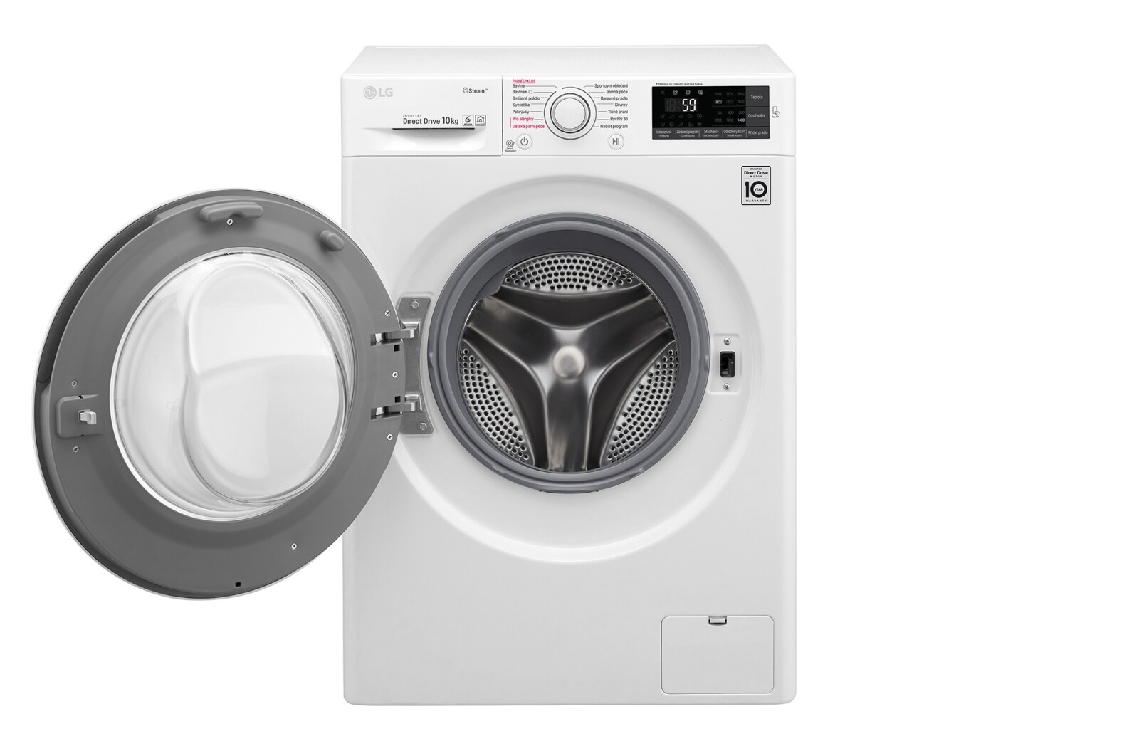 LG 10 kg parní pračka, 1400 ot./min, A+++ (v rozsahu A+++ až D), 6 Motion DD, Direct Drive™, Steam™ - parní praní, ThinQ™, Přidat prádlo, 14 programů, F104J6JY0W