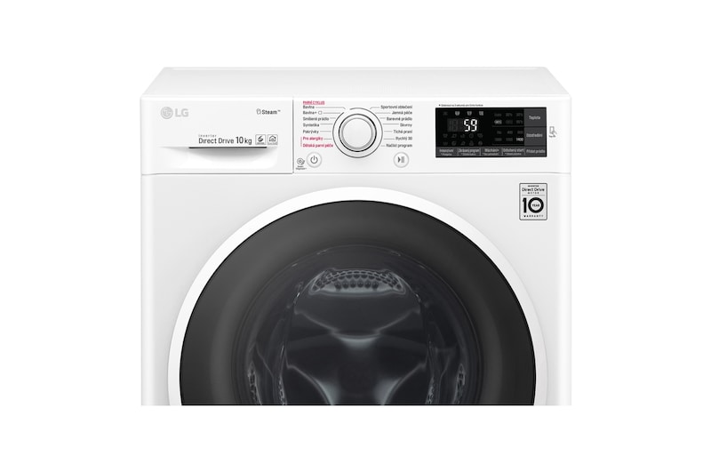 LG 10 kg parní pračka, 1400 ot./min, A+++ (v rozsahu A+++ až D), 6 Motion DD, Direct Drive™, Steam™ - parní praní, ThinQ™, Přidat prádlo, 14 programů, F104J6JY0W