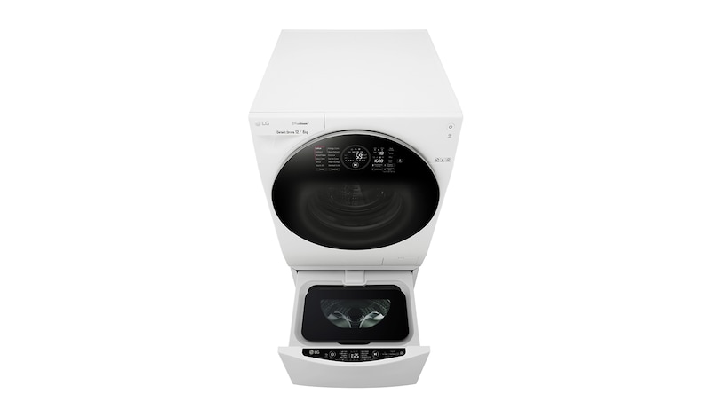 LG 12 kg pračka / 8 kg sušička / 2 kg mini pračka , TwinWash™, 1600 ot./min, A (v rozsahu A až G), 6 Motion DD, Direct Drive™, TrueSteam™, EcoHybrid™, ThinQ™ + WiFi připojení, Přidat prádlo, 12 programů, 8 možností sušení, F126G1BCH2N