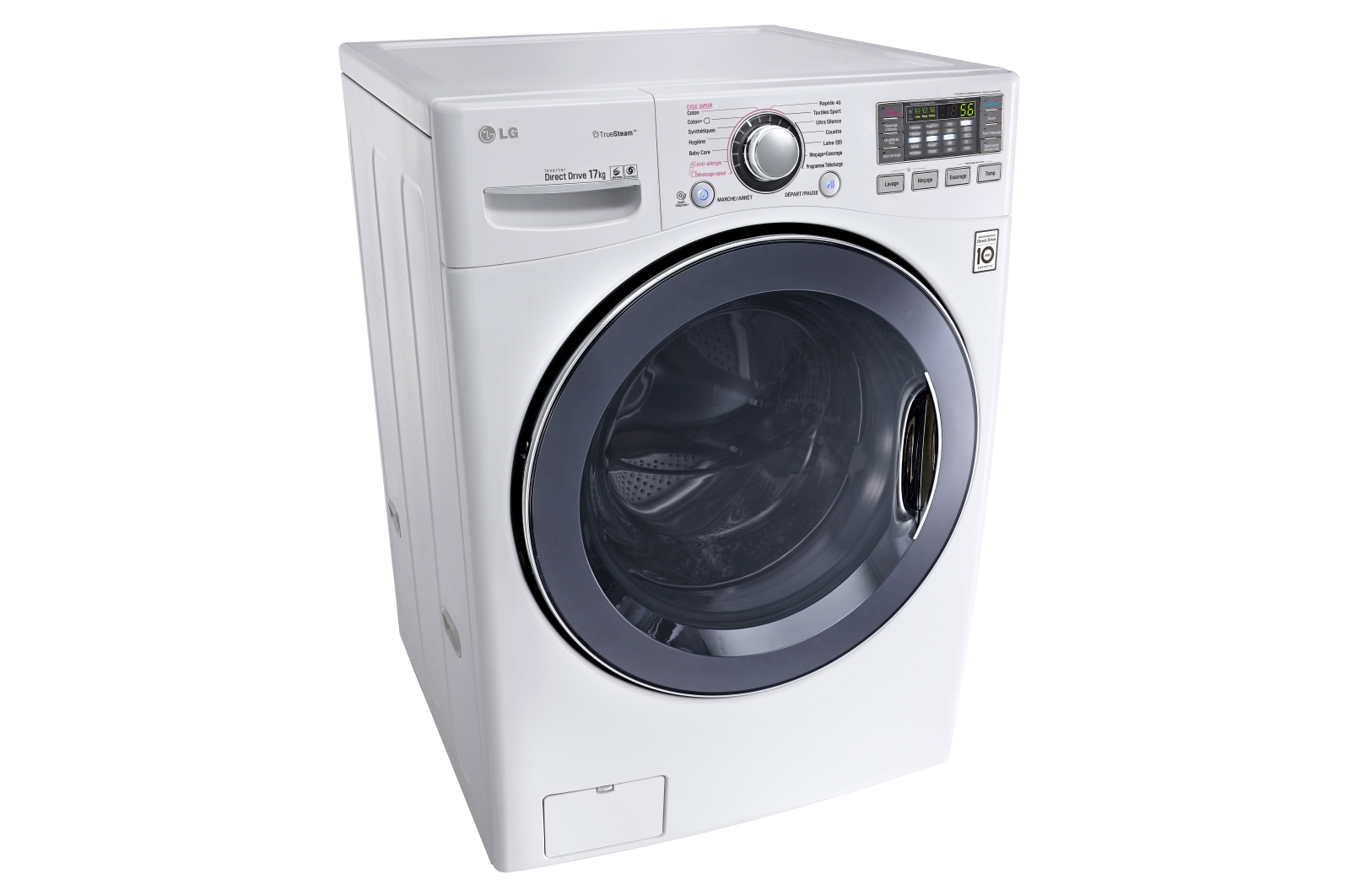 LG 17 kg parní pračka, 1100 ot./min, A++ (v rozsahu A+++ až D), TurboWash™, TrueSteam™ - parní praní, ThinQ™ + WiFi připojení, 14 programů, F171K2CS2W