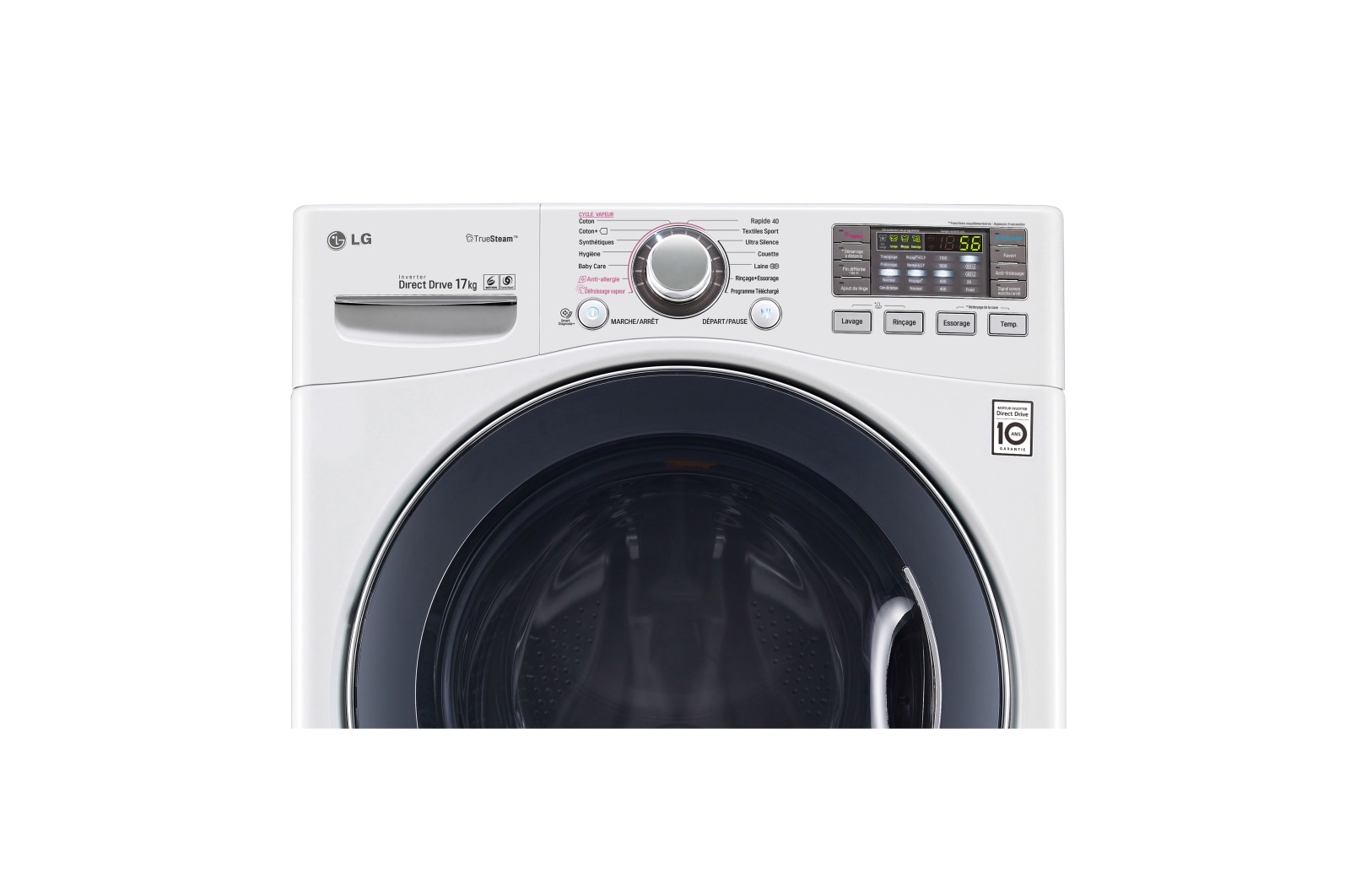 LG 17 kg parní pračka, 1100 ot./min, A++ (v rozsahu A+++ až D), TurboWash™, TrueSteam™ - parní praní, ThinQ™ + WiFi připojení, 14 programů, F171K2CS2W