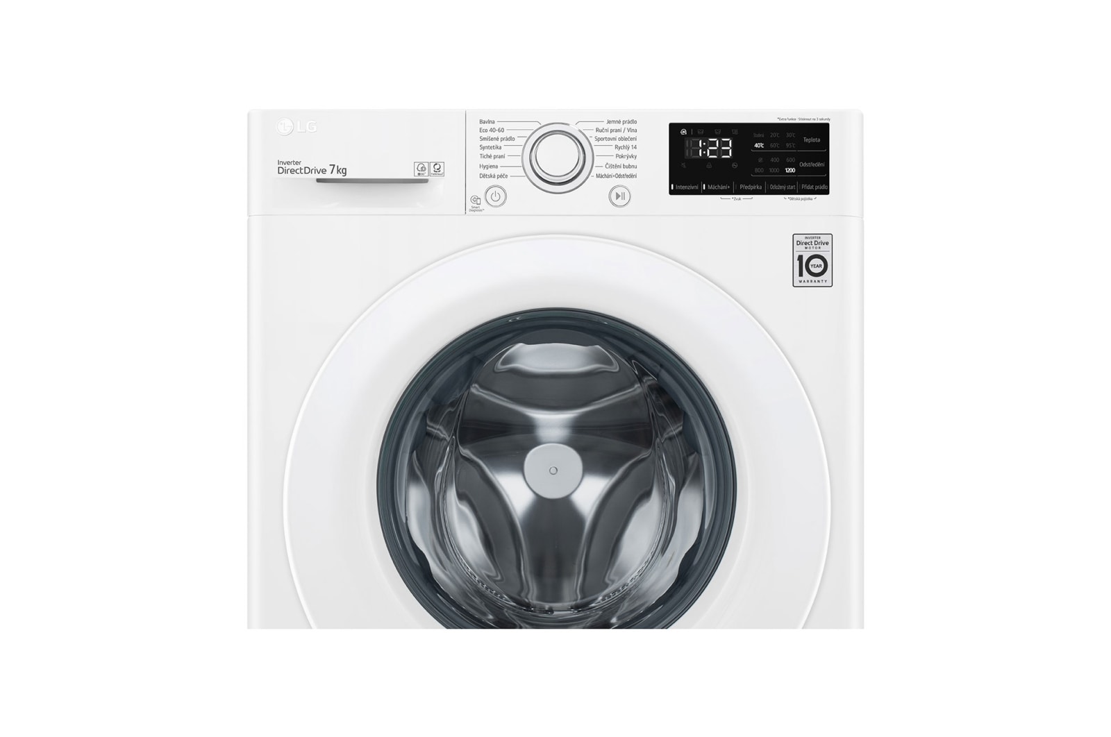 LG 7 kg slim pračka LG, Direct Drive™ motor, AI DD™ - optimální volba pracích pohybů, Smart Diagnosis™, energetická třída D (v rozsahu A až G), funkce Přidat prádlo, F27V3HN3W