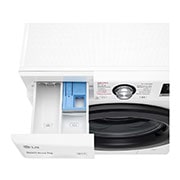 LG Slim parní pračka LG |7 kg | D | 1200 ot./min | Direct Drive™ | Bílá + černá dvířka, F27V3HY6W