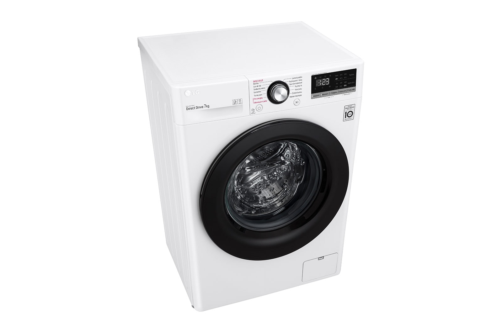 LG Slim parní pračka LG |7 kg | D | 1200 ot./min | Direct Drive™ | Bílá + černá dvířka, F27V3HY6W