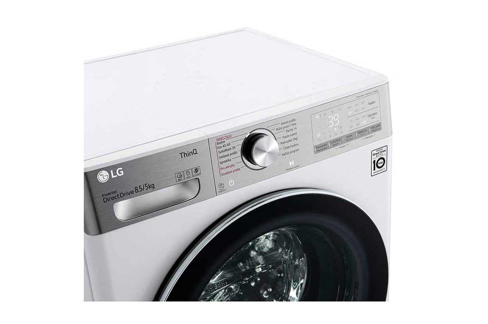 LG Slim parní pračka / sušička LG | 8,5 / 5 kg | 1200 ot./min | TurboWash™360° |Bílá, F2DV9S8H2