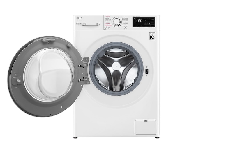 LG 7 kg slim parní pračka, Direct Drive™ motor - optimální volba pracích pohybů, Steam™, Smart Diagnosis™, Přidat prádlo, F2S7V3HYTW
