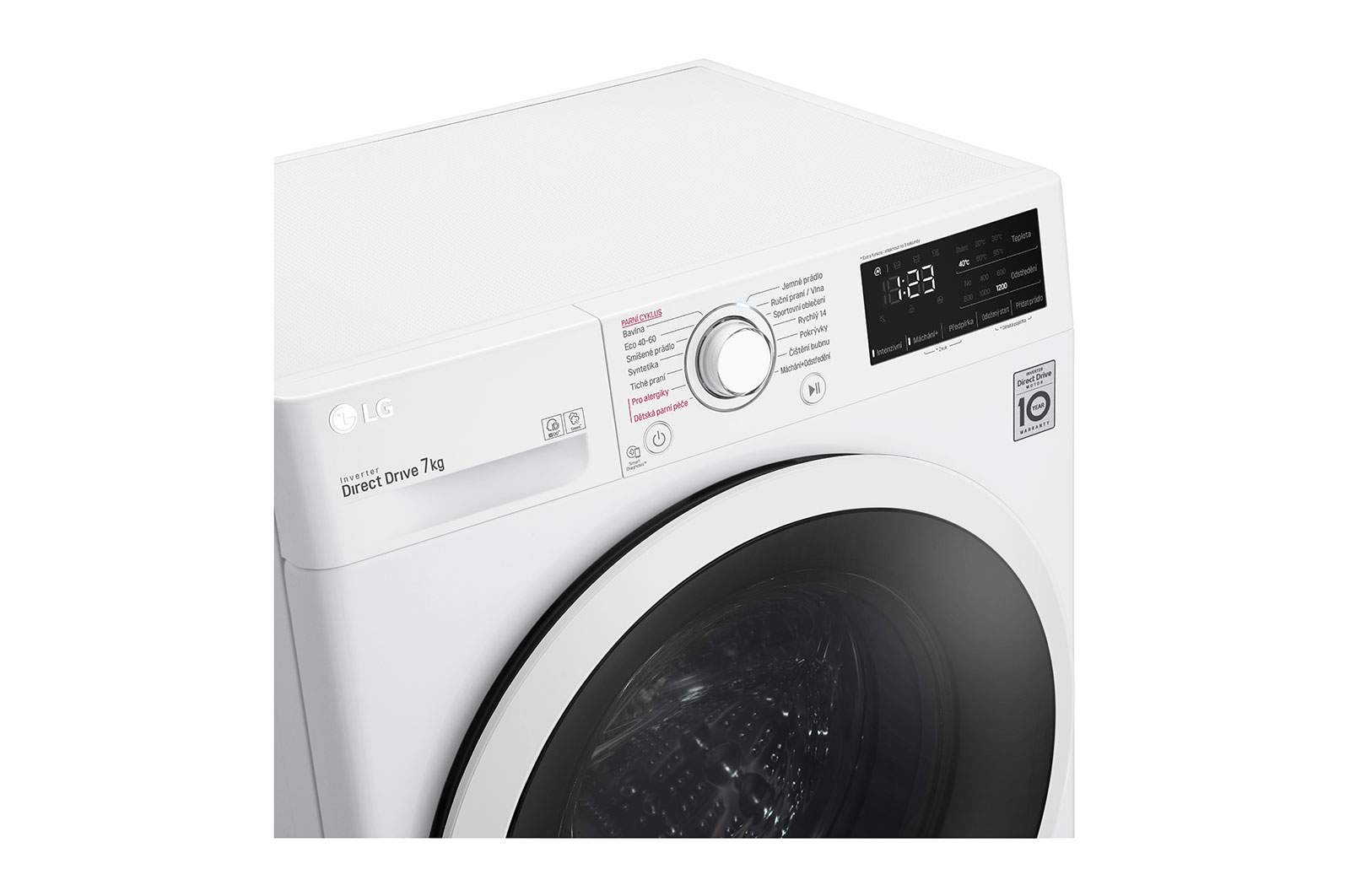 LG 7 kg slim parní pračka, Direct Drive™ motor - optimální volba pracích pohybů, Steam™, Smart Diagnosis™, Přidat prádlo, F2S7V3HYTW