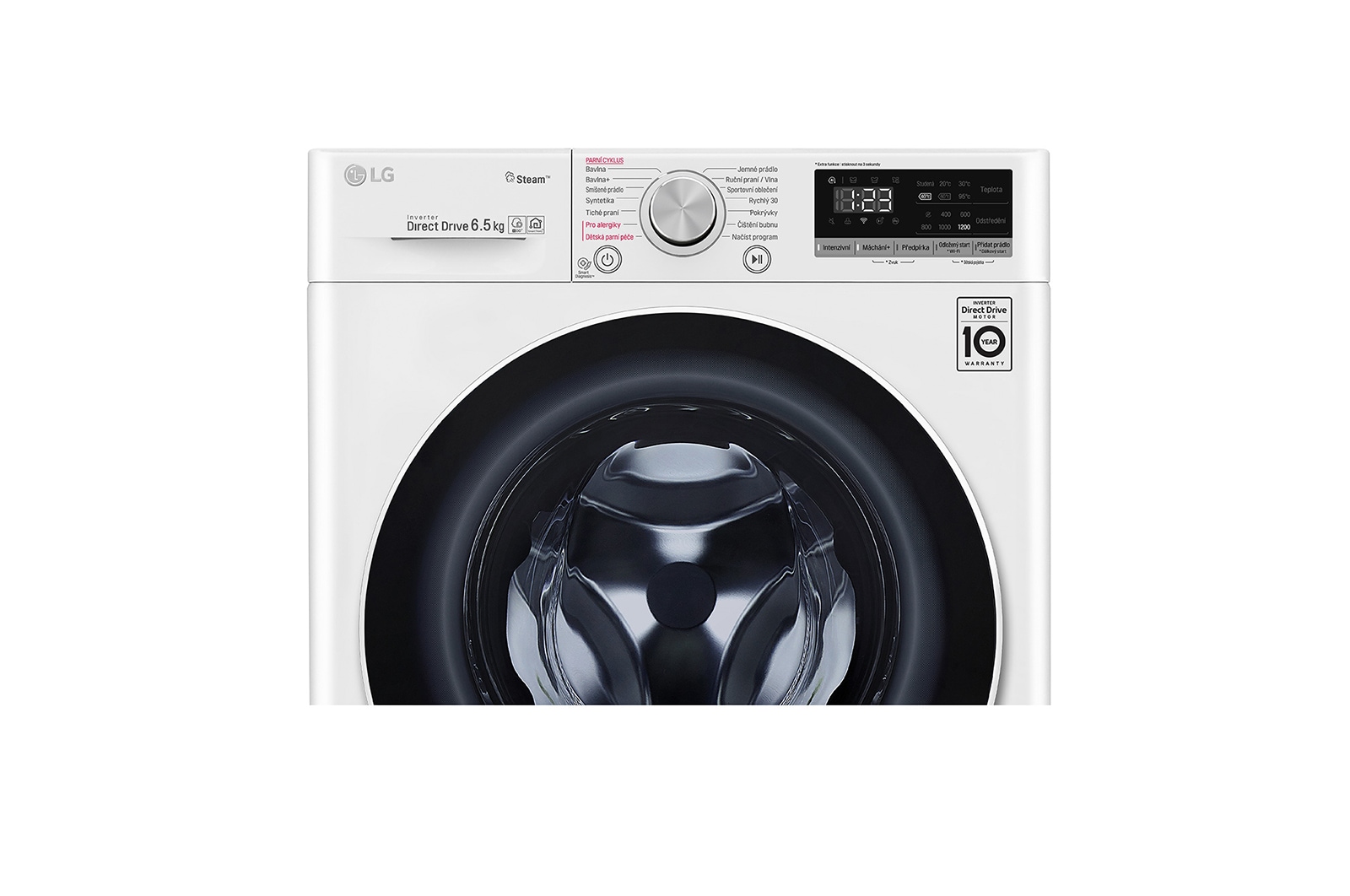 LG 6,5 kg slim parní pračka, E, Direct Drive™ motor, optimální volba pracích pohybů, parní péče Steam™, ThinQ™ + WiFi, F2WN5S6S0