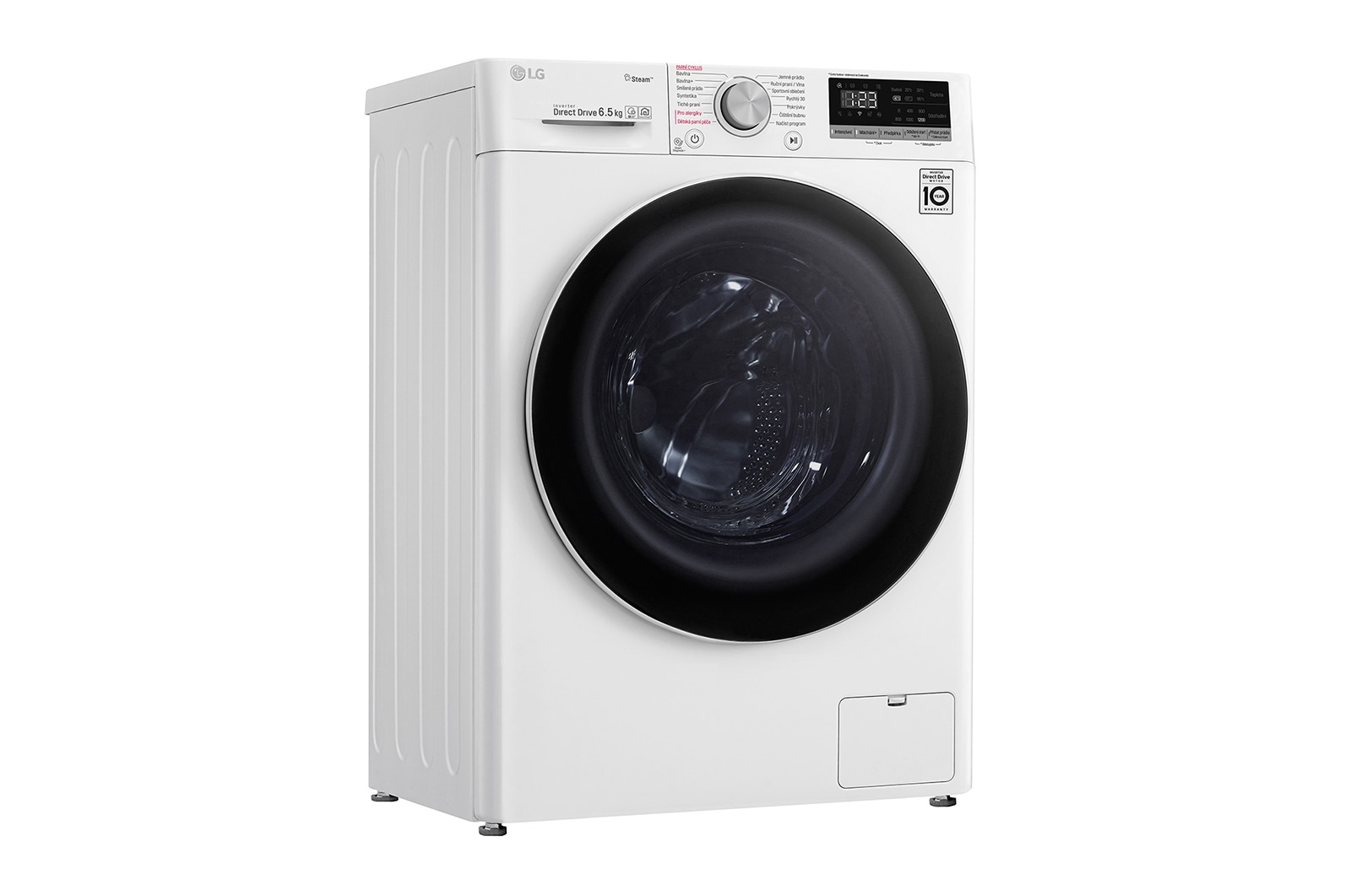 LG 6,5 kg slim parní pračka, E, Direct Drive™ motor, optimální volba pracích pohybů, parní péče Steam™, ThinQ™ + WiFi, F2WN5S6S0