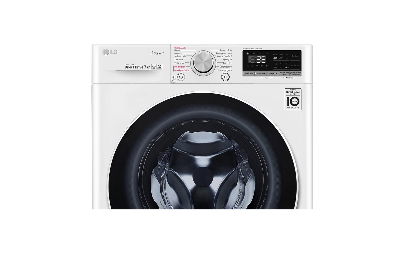 LG 7 kg slim parní pračka, E, Direct Drive™ motor, optimální volba pracích pohybů, parní péče Steam™, ThinQ™ + WiFi, F2WN5S7S0