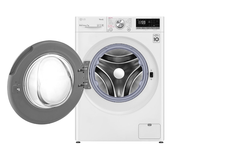 LG 7 kg slim parní pračka, C, Direct Drive™ motor, TurboWash™ - praní za 59 minut, optimální volba pracích pohybů, parní péče Steam™, ThinQ™ + WiFi, F2WN7S7S0