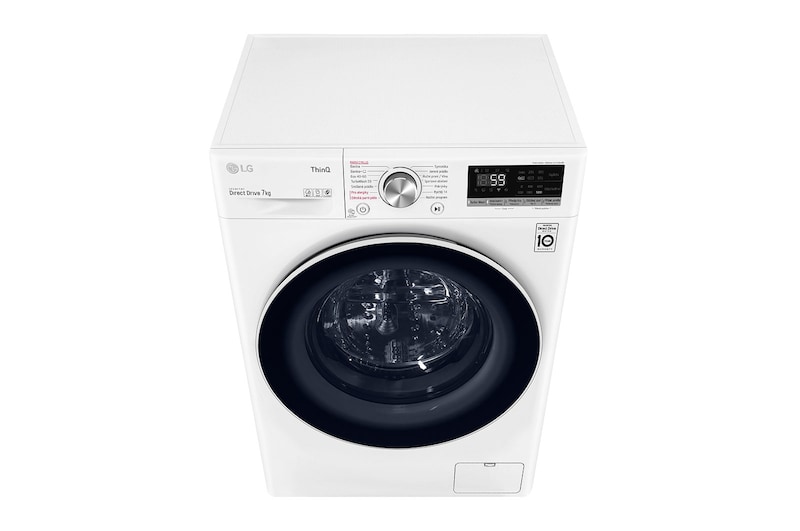 LG 7 kg slim parní pračka, C, Direct Drive™ motor, TurboWash™ - praní za 59 minut, optimální volba pracích pohybů, parní péče Steam™, ThinQ™ + WiFi, F2WN7S7S0