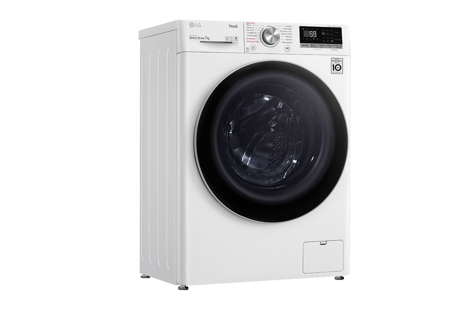 LG 7 kg slim parní pračka, E, Direct Drive™ motor, TurboWash™ - praní za 59 minut, AI DD™ - optimální volba pracích pohybů, parní péče Steam™, ThinQ™ + WiFi, F2WN7S7S1