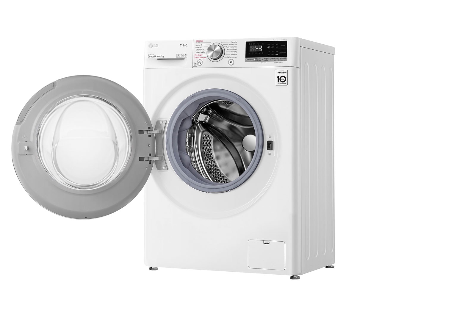LG 7 kg slim parní pračka, E, Direct Drive™ motor, TurboWash™ - praní za 59 minut, AI DD™ - optimální volba pracích pohybů, parní péče Steam™, ThinQ™ + WiFi, F2WN7S7S1