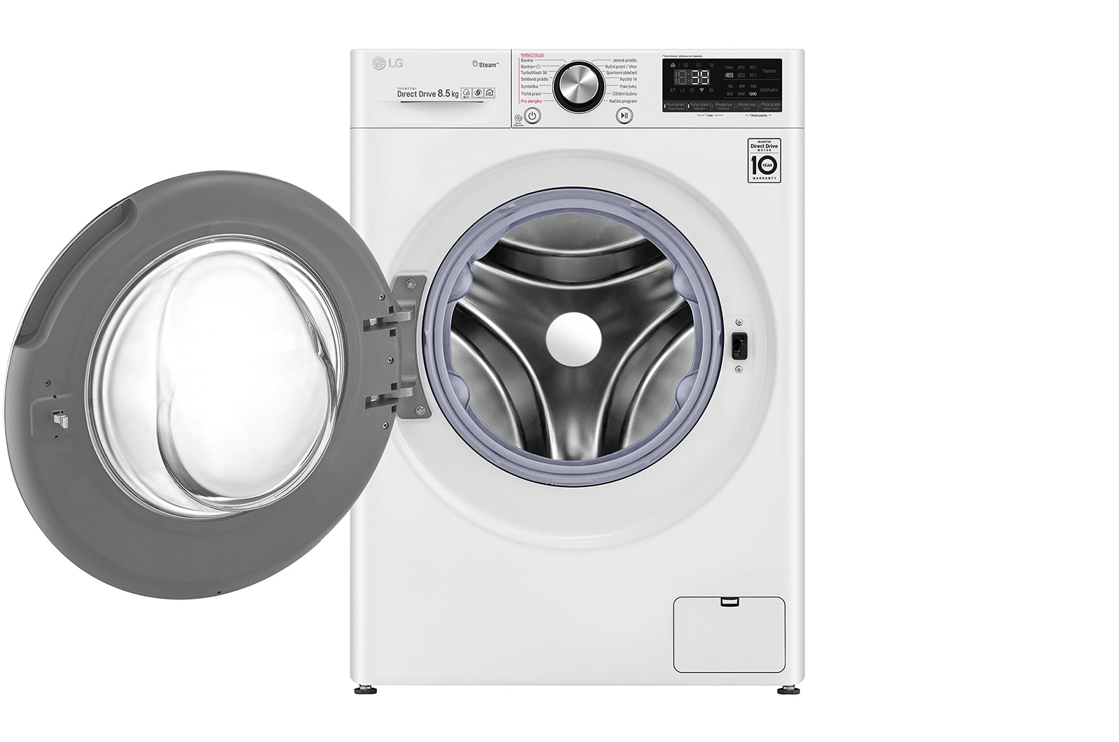 LG 8,5 kg slim parní pračka, A+++ (v rozsahu A+++ až D), Direct Drive™ motor, TurboWash™360° - praní za 39 minut, AI DD™ - optimální volba pracích pohybů, parní péče Steam+™, ThinQ™ + WiFi, F2WV9S8P2