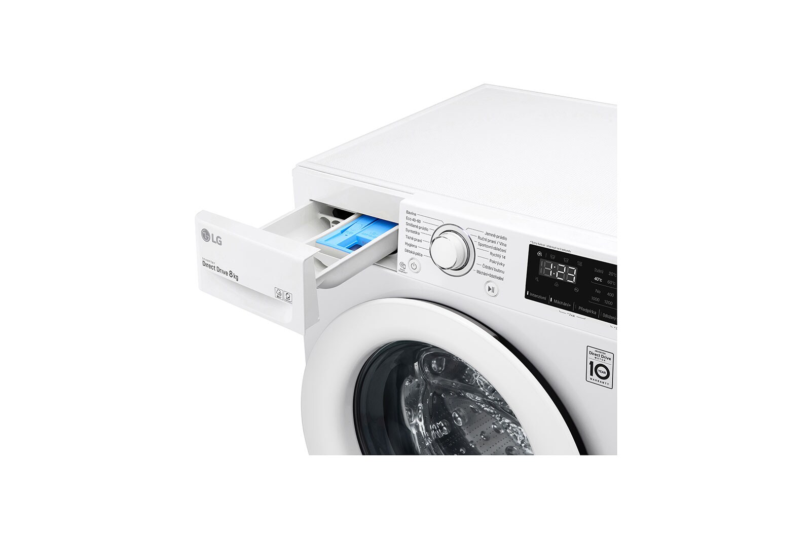 LG 8 kg automatická pračka LG | 1400 ot./min | Direct Drive™ | AI DD™, FB48V3TN3W