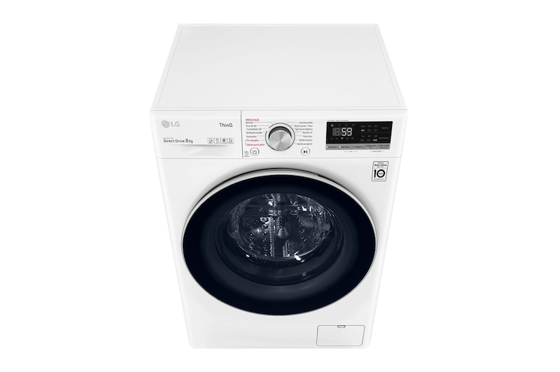 LG 8 kg parní pračka, Direct Drive™ motor, optimální volba pracích pohybů, parní praní Steam™, TurboWash™, ThinQ+WiFi, F48V5TW1W