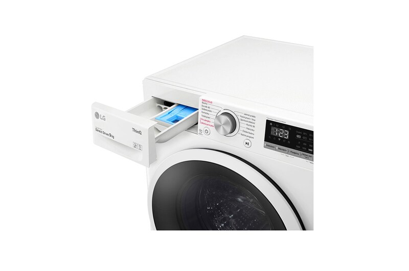 LG 9 kg parní pračka, D, Direct Drive™ motor, AI DD™ - optimální volba pracích pohybů, parní praní Steam™, Smart ThinQ + WiFi, F4AIDDWT4Z9