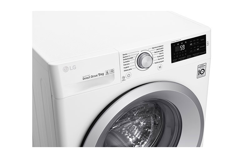 LG 9 kg parní pračka, 1400 ot./min,  TurboWash™, TrueSteam™ - parní praní, ThinQ™ + WiFi připojení,14 programů, F4TURBO9S