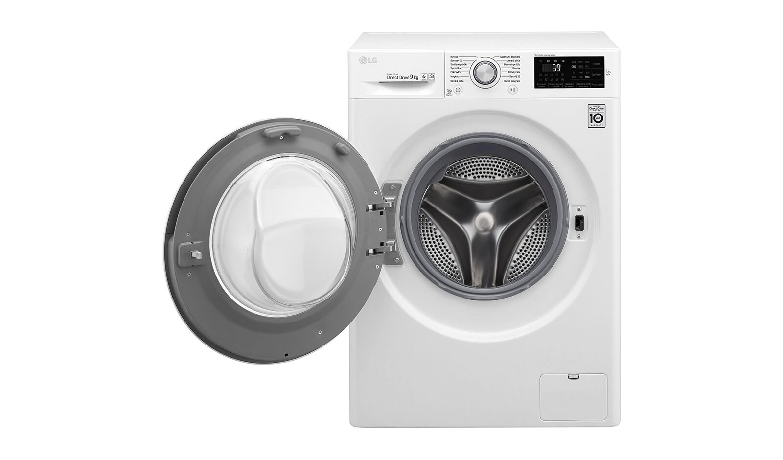 LG 9 kg parní pračka, 1400 ot./min,  TurboWash™, TrueSteam™ - parní praní, ThinQ™ + WiFi připojení,14 programů, F4TURBO9S