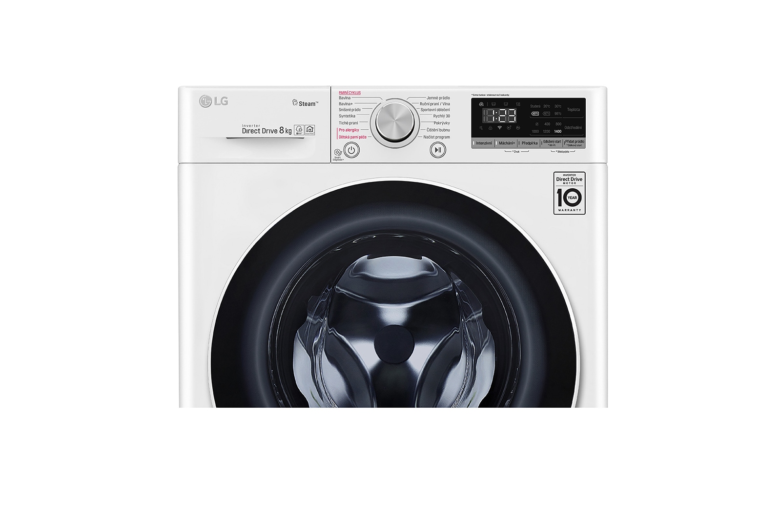 LG 8 kg parní pračka, D, Direct Drive™ motor, AI DD™ - optimální volba pracích pohybů, Steam™ - parní praní, ThinQ™ + WiFi, F4WN508S0