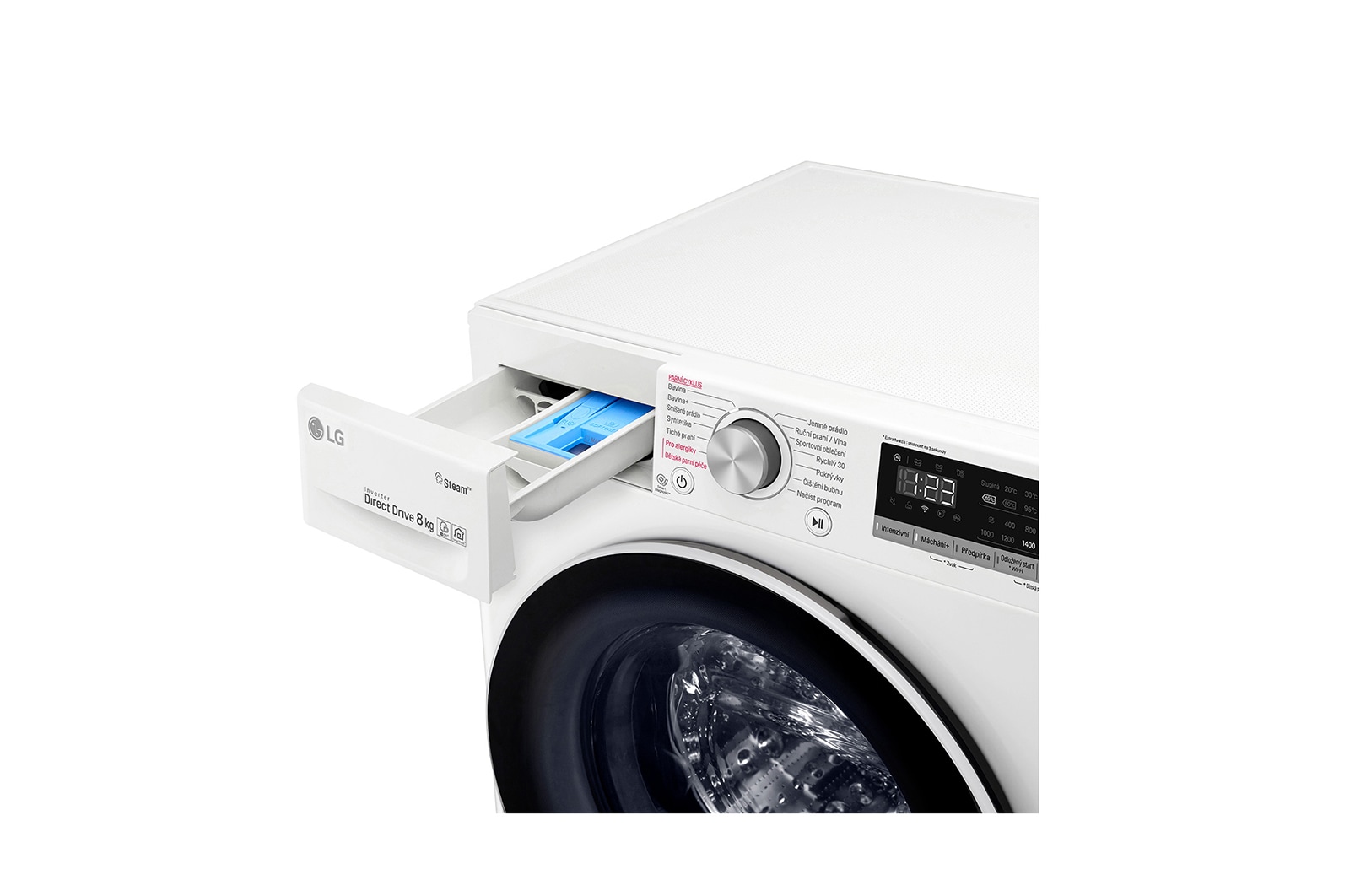 LG 8 kg parní pračka, D, Direct Drive™ motor, AI DD™ - optimální volba pracích pohybů, Steam™ - parní praní, ThinQ™ + WiFi, F4WN508S0