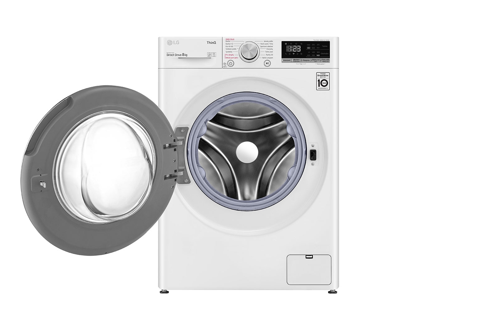 LG 8 kg parní pračka, D, Direct Drive™ motor, AI DD™ - optimální volba pracích pohybů, Steam™ - parní praní, ThinQ™ + WiFi, F4WN508S1