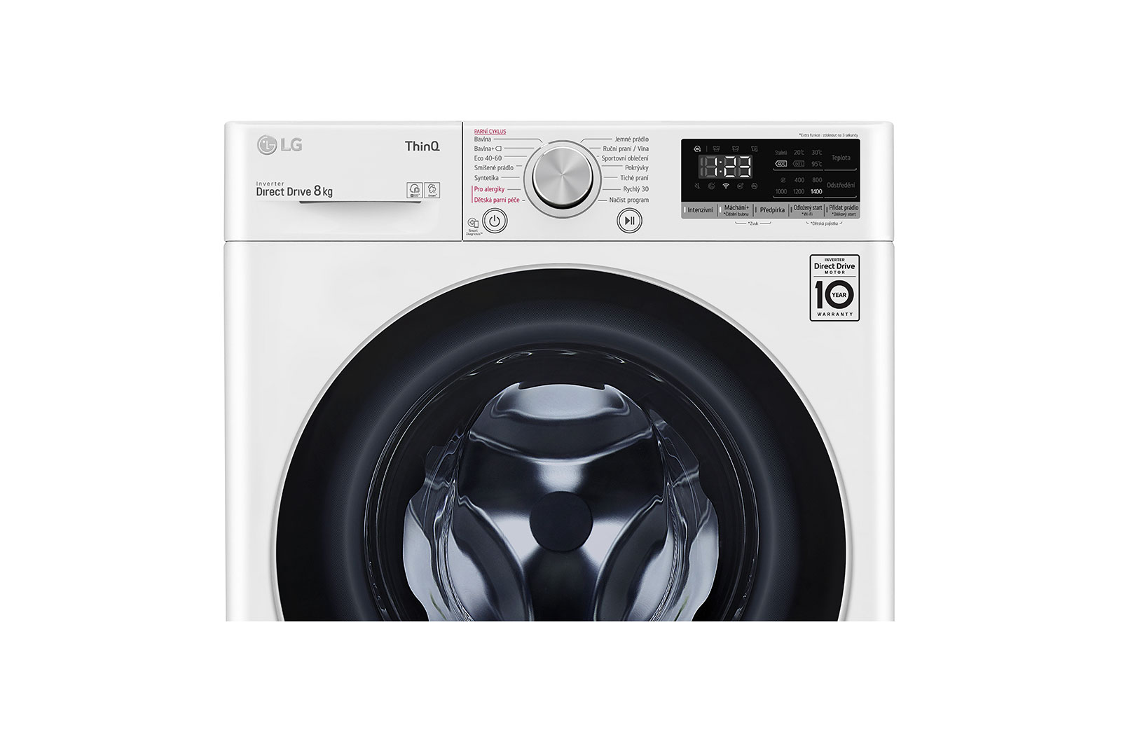 LG 8 kg parní pračka, D, Direct Drive™ motor, AI DD™ - optimální volba pracích pohybů, Steam™ - parní praní, ThinQ™ + WiFi, F4WN508S1