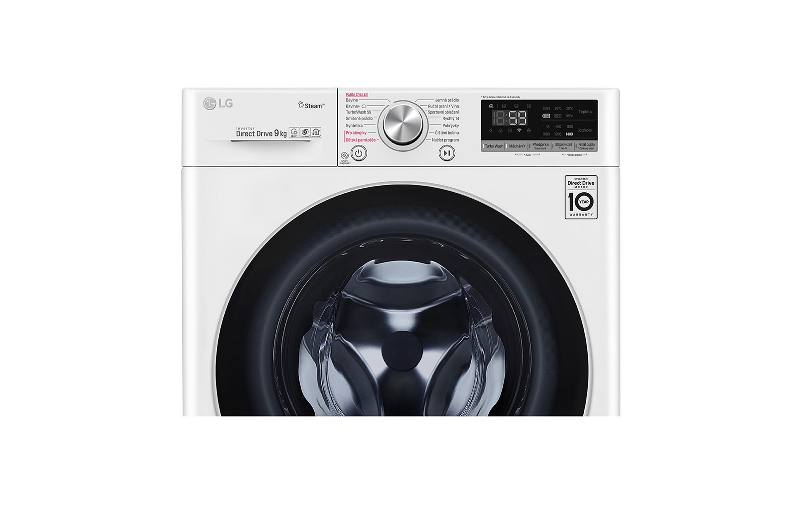 LG 9 kg parní pračka, D, Direct Drive™ motor, AI DD™ - optimální volba pracích pohybů, TurboWash™, Steam™ - parní praní, ThinQ™ + WiFi, F4WN709S1