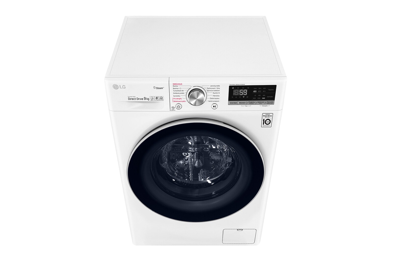 LG 9 kg parní pračka, D, Direct Drive™ motor, AI DD™ - optimální volba pracích pohybů, TurboWash™, Steam™ - parní praní, ThinQ™ + WiFi, F4WN709S1