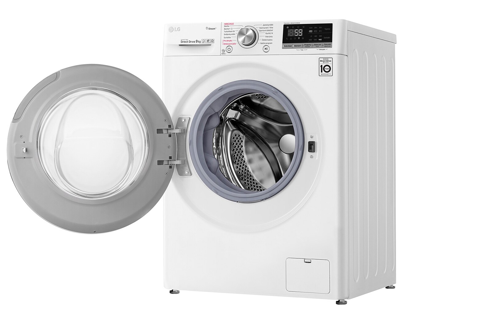 LG 9 kg parní pračka, D, Direct Drive™ motor, AI DD™ - optimální volba pracích pohybů, TurboWash™, Steam™ - parní praní, ThinQ™ + WiFi, F4WN709S1