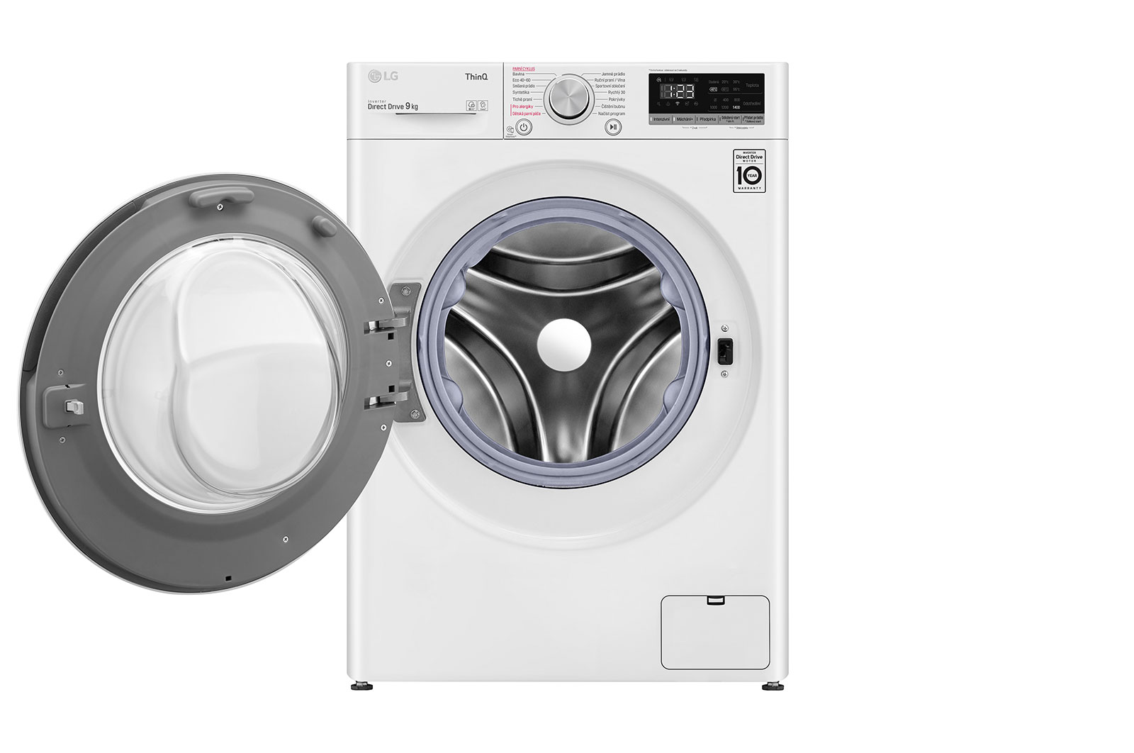 LG 9 kg parní pračka LG, D, Inverter Direct Drive™ motor, AI DD™ – optimální volba pracích pohybů, Steam™ - parní praní, ThinQ™ +WiFi, F4WT409AIDD