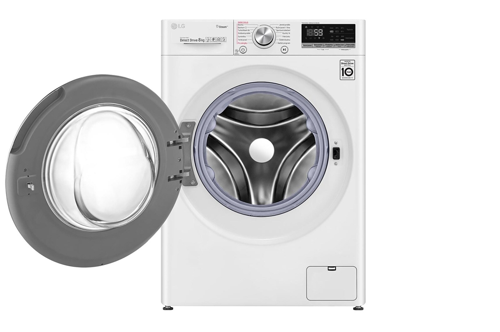 LG 8 kg parní pračka, A+++ (v rozsahu A+++ až D), Direct Drive™ motor, TurboWash™ - praní za 59 minut, AI DD™ - optimální volba pracích pohybů, parní péče Steam+™, ThinQ™+ WiFi, F4WV708P1