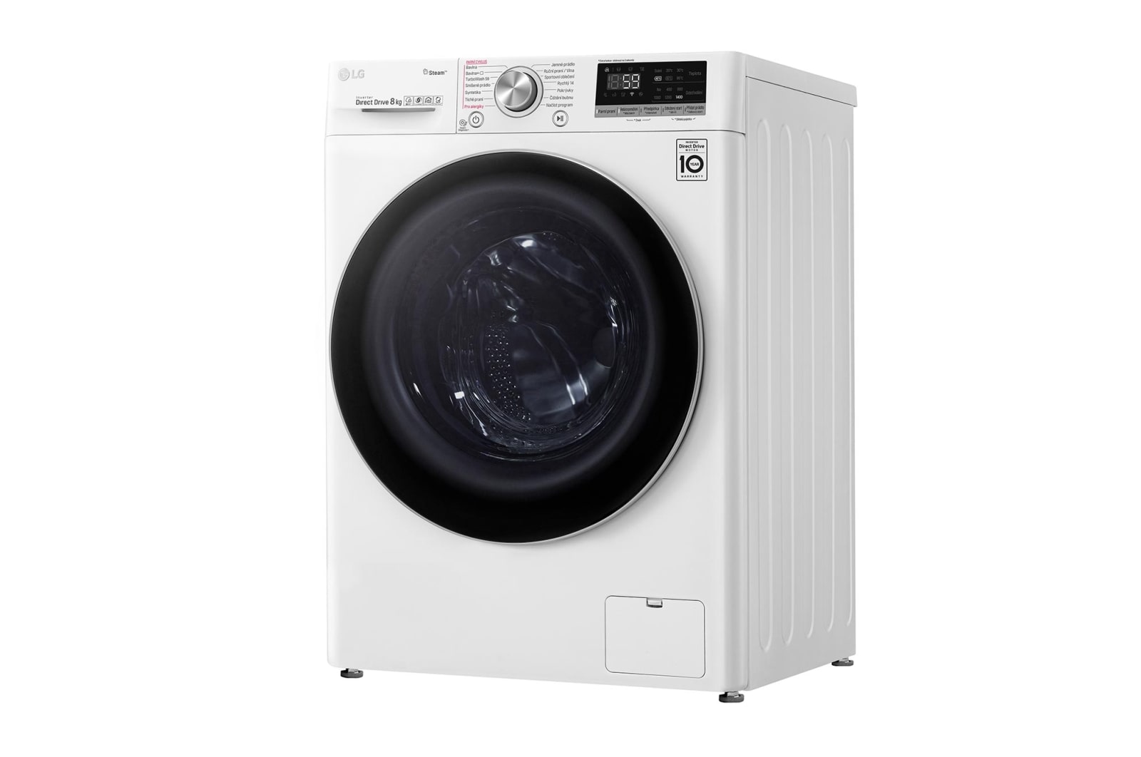 LG 8 kg parní pračka, A+++ (v rozsahu A+++ až D), Direct Drive™ motor, TurboWash™ - praní za 59 minut, AI DD™ - optimální volba pracích pohybů, parní péče Steam+™, ThinQ™+ WiFi, F4WV708P1
