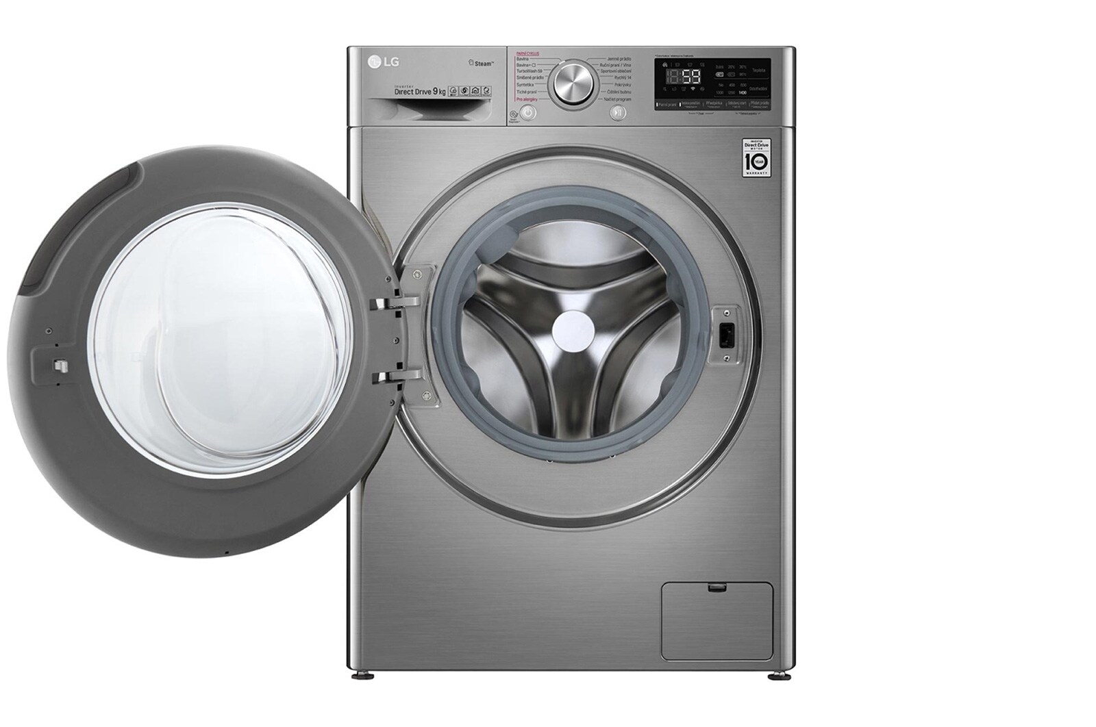 LG 9 kg parní pračka, A (v rozsahu A až G), Direct Drive™ motor, TurboWash™ - praní za 59 minut, AI DD™ - optimální volba pracích pohybů, parní péče Steam+™, ThinQ™ + WiFi, F4WV709P2T