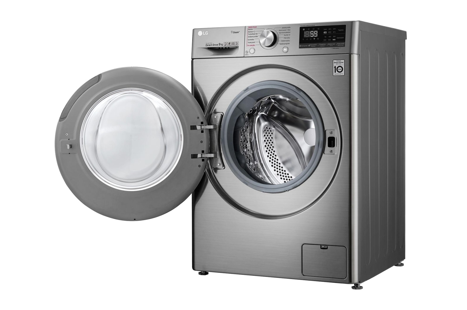 LG 9 kg parní pračka, A (v rozsahu A až G), Direct Drive™ motor, TurboWash™ - praní za 59 minut, AI DD™ - optimální volba pracích pohybů, parní péče Steam+™, ThinQ™ + WiFi, F4WV709P2T