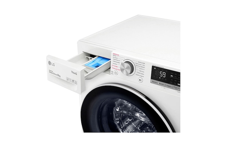 LG 8 kg parní pračka, B, Direct Drive™ motor, AI DD™, TurboWash™ - praní za 59 minut, AI DD™ - optimální volba pracích pohybů, parní péče Steam™, ThinQ™ + WiFi, FB84V5UTW1