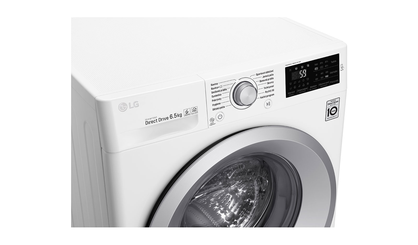 LG 6,5 kg slim pračka, 1000 ot./min, A+++ (v rozsahu A+++ až D), 6 Motion DD, 14 programů, F60J5WN4W