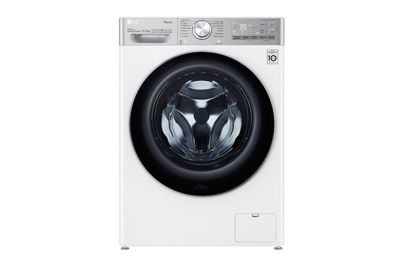 LG 10,5 kg parní pračka, Direct Drive™ motor, neomezené množství pracích pohybů, parní praní Steam+™, TurboWash™360°, ThinQ+WiFi, F610V10RABW