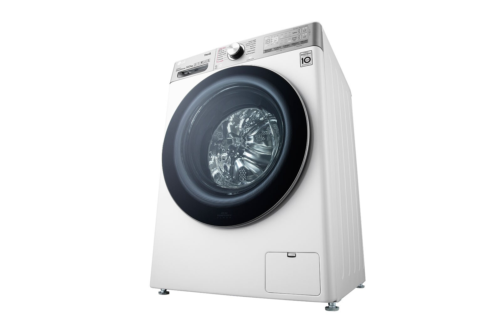 LG 10,5 kg parní pračka, Direct Drive™ motor, neomezené množství pracích pohybů, parní praní Steam+™, TurboWash™360°, ThinQ+WiFi, F610V10RABW