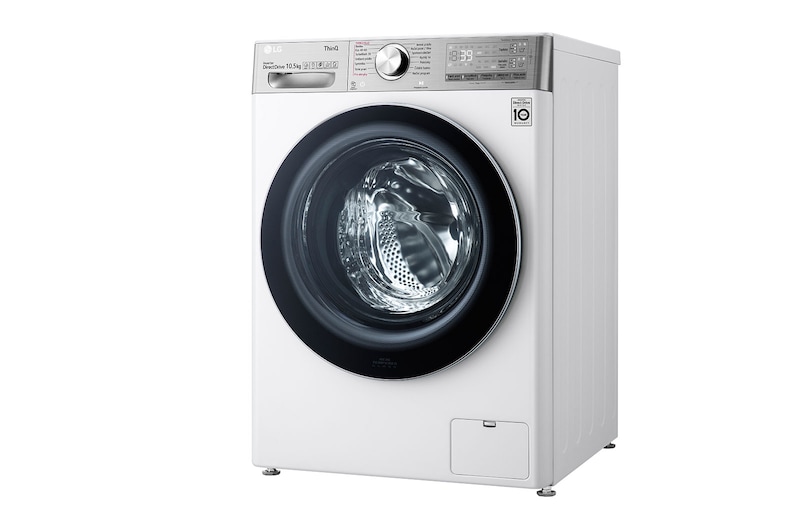 LG 10,5 kg parní pračka, Direct Drive™ motor, neomezené množství pracích pohybů, parní praní Steam+™, TurboWash™360°, ThinQ+WiFi, F610V10RABW