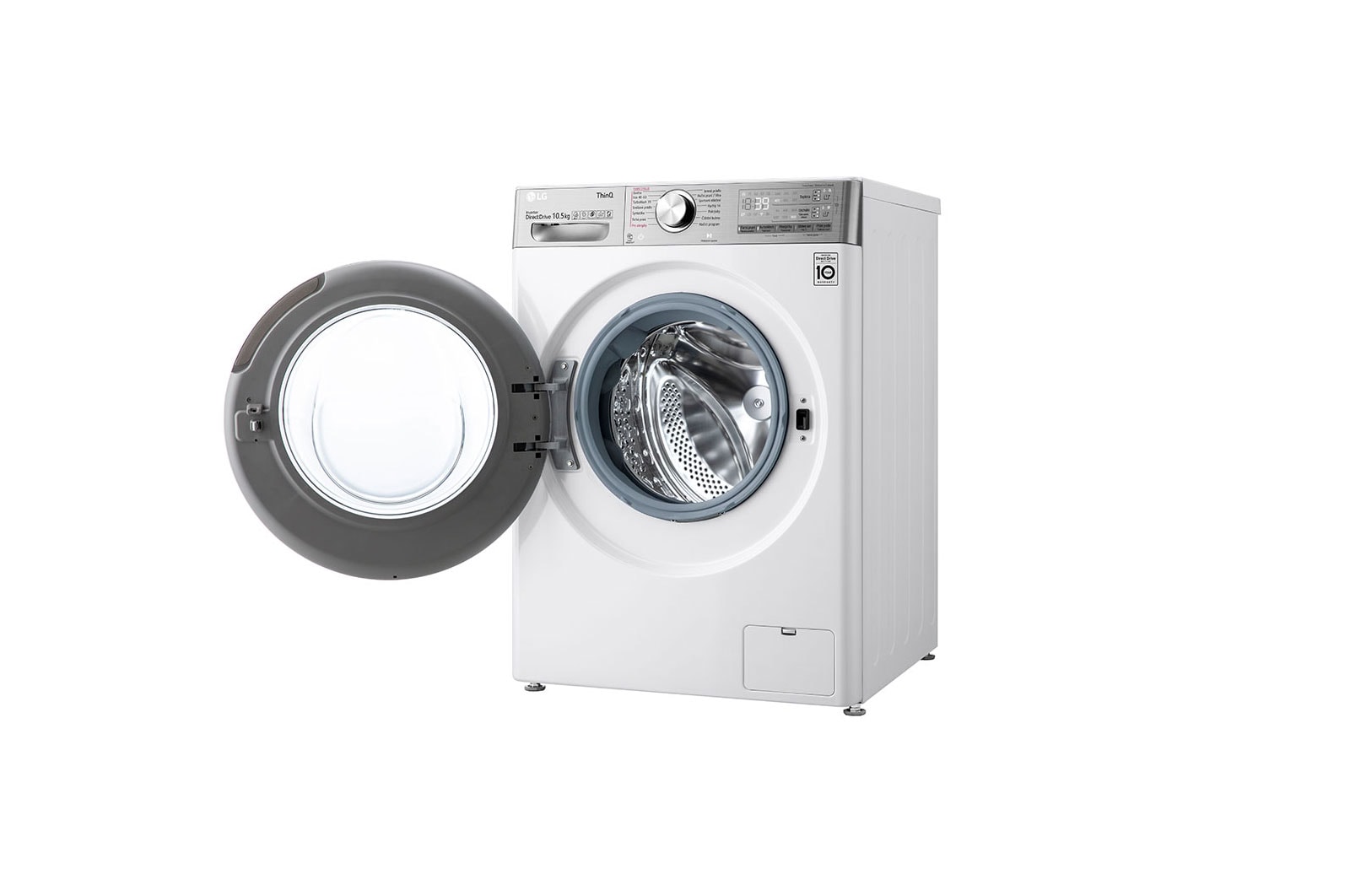 LG 10,5 kg parní pračka, Direct Drive™ motor, neomezené množství pracích pohybů, parní praní Steam+™, TurboWash™360°, ThinQ+WiFi, F610V10RABW
